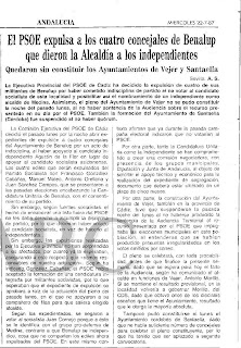 ¿Expulsión de cuatro concejales de Benalup? 1