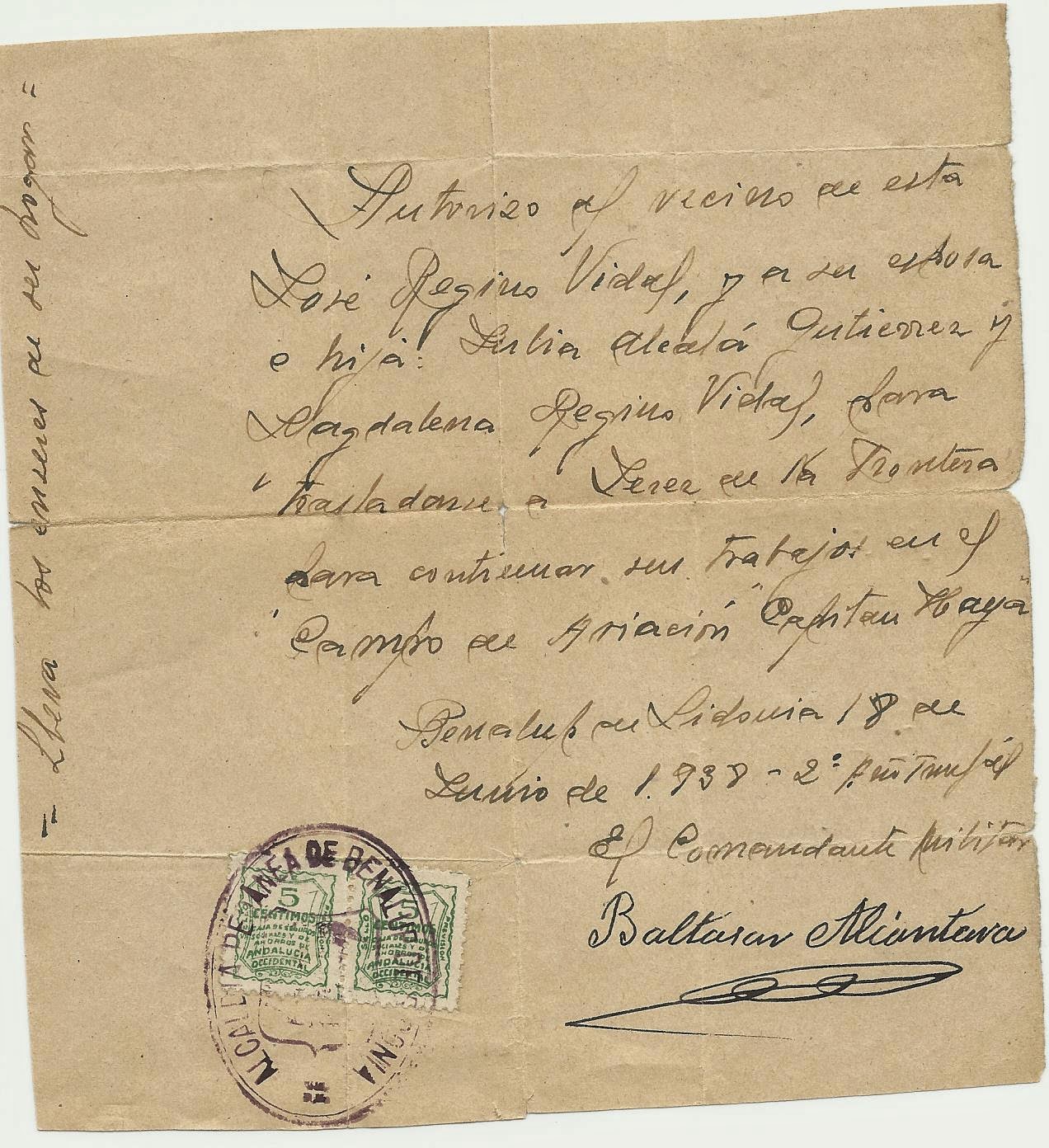 José Regino Vidal, maestro de obras del cuartel de la Guardia Civil. Y 2