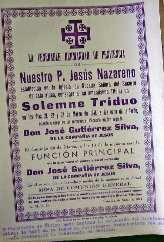 75 aniversario de la Hermandad de Nuestro Padre Jesús Nazareno. Las actas de los años cuarenta. 5