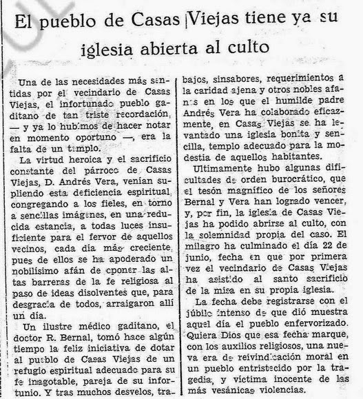 Inauguración de la iglesia Nuestra Señora del Socorro