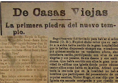 Un siglo de iglesia en Benalup-Casas Viejas. La construcción de la iglesia. La primera piedra. 4