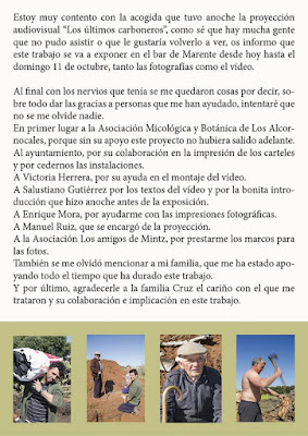 Acto sobre los últimos carboneros en el centro cultural Jerome Mintz.