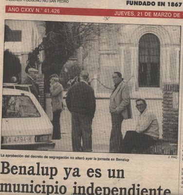 XXV ANIVERSARIO DE LA SEGREGACIÓN DE BENALUP-CASAS VIEJAS. Planteamiento 1