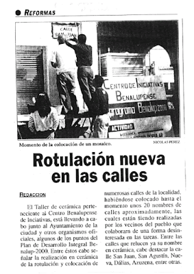 Plan Benalup 2000. Proyectos en el pueblo