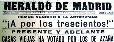 Casas Viejas en la hemoroteca digital de la Biblioteca Nacional.Las elecciones de febrero de 1936