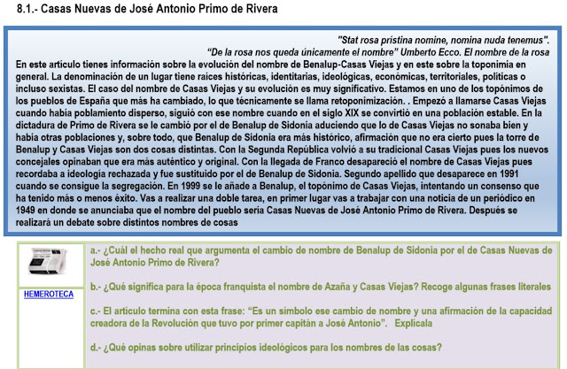 UNIDAD DIDÁCTICA. Casas Viejas. 20. El nombre de las cosas